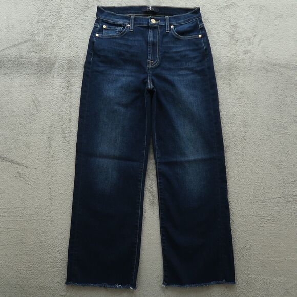 7 For All Mankind Jeans Women's Size 27 High-Rise Cropped Alexa Denim 26" Inseam - Picture 1 of 16